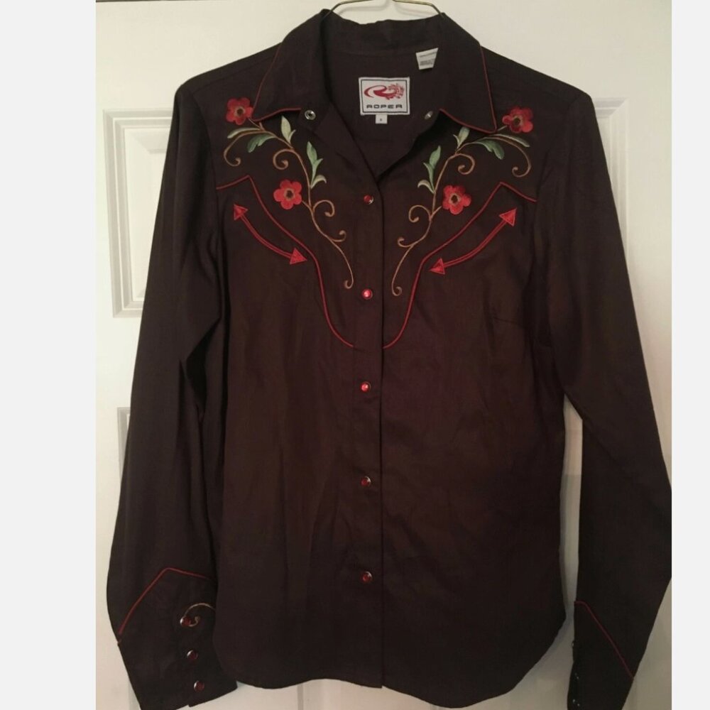 Roper brand brown, matching shirt and skirt, 100% lyocell